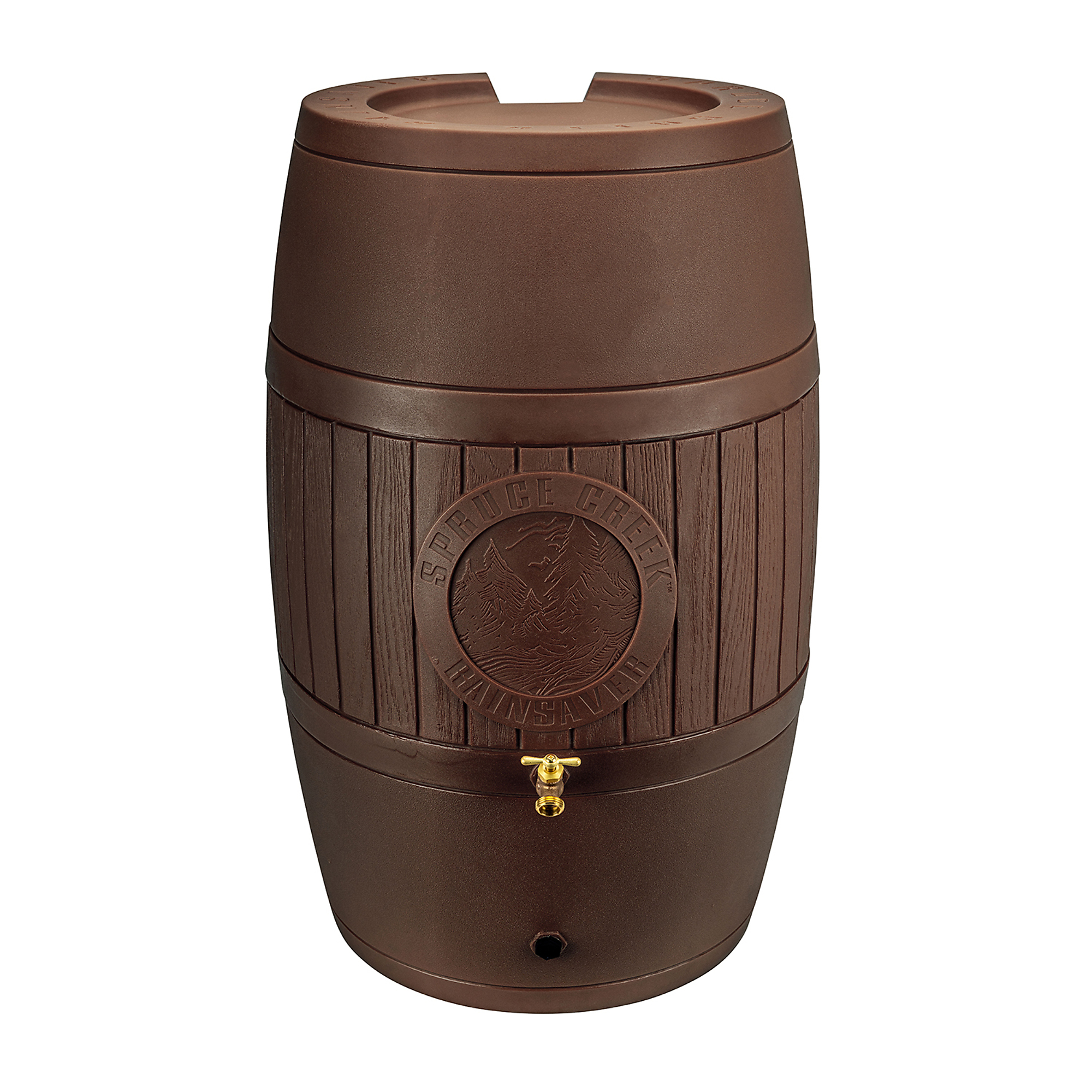 Bushman Spruce Creek Rain Saver Barrel — 54 Gallons, Antique Brown, Model# RAINSAVERABR54